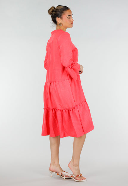 OP=OP.32.NL Roze Midi Jurk met V-hals