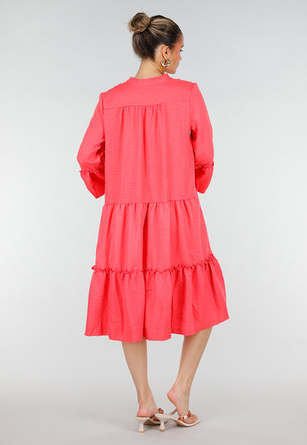 OP=OP.32.NL Roze Midi Jurk met V-hals