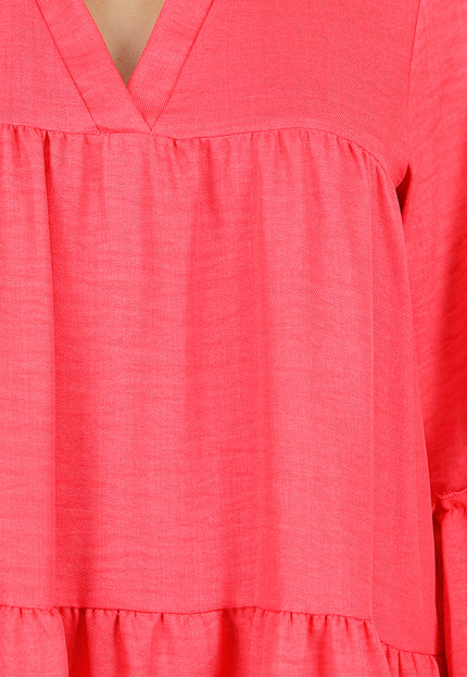 OP=OP.32.NL Roze Midi Jurk met V-hals
