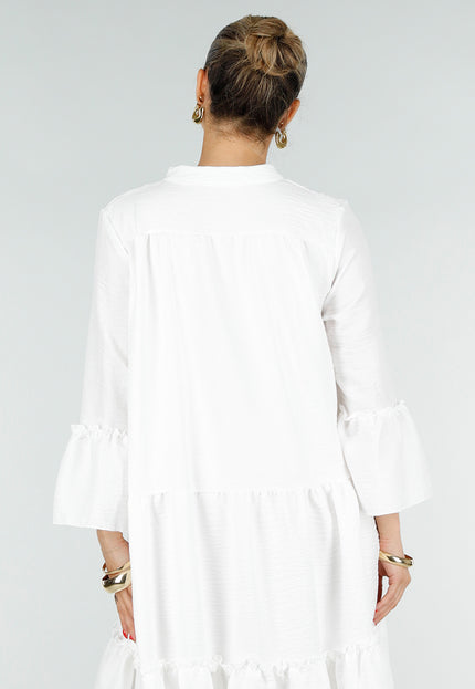 OP=OP.32.NL Witte Midi Jurk met V-hals