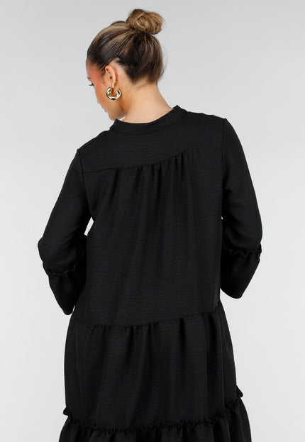 OP=OP.32.NL Zwarte Midi Jurk met Ruffles