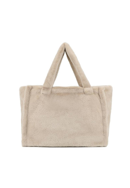 OP=OP.32.S Beige Shopper met Bontlook