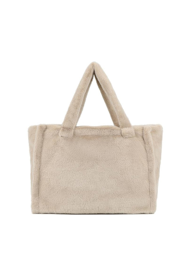OP=OP.32.S Beige Shopper met Bontlook