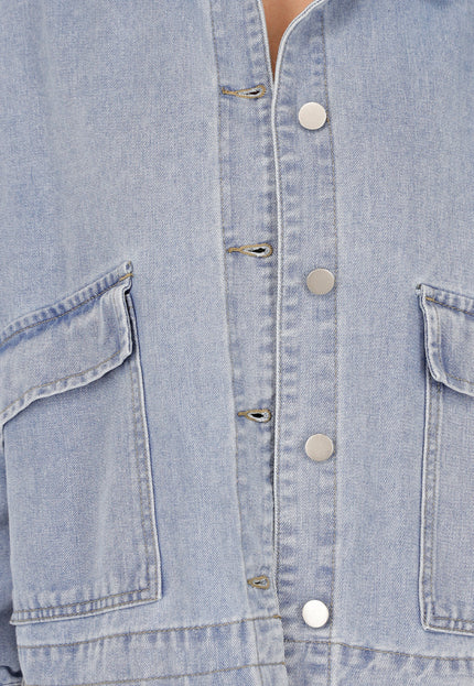 OP=OP.32.S Blauwe Denim Jas met Klepzakken