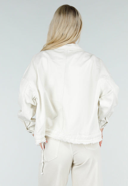 OP=OP.32.S Crème Denim Jas met Klepzakken