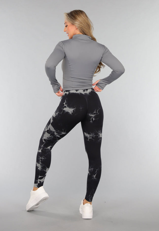 OP=OP.32.S Grijze Sport Yoga Jas met Hoge Kraag