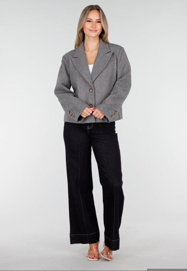 OP=OP.32.S Hoge Taille Jeans in Donkerblauw Stretch Denim
