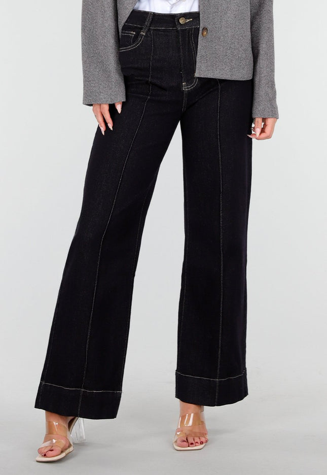 OP=OP.32.S Hoge Taille Jeans in Donkerblauw Stretch Denim