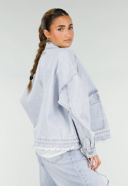OP=OP.32.S Lichtblauw Oversized Spijkerjasje