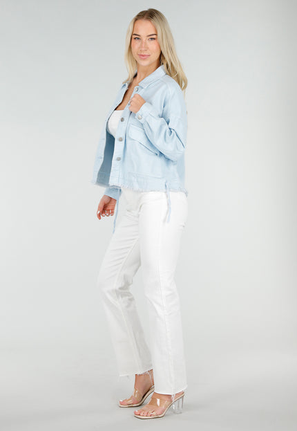 OP=OP.32.S Lichtblauwe Denim Jas met Klepzakken