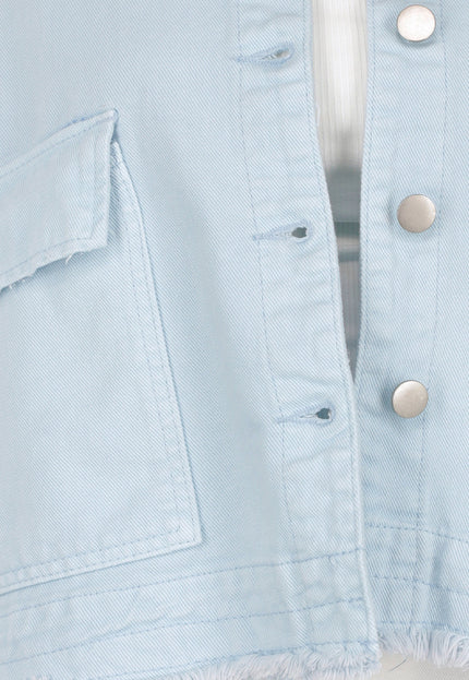 OP=OP.32.S Lichtblauwe Denim Jas met Klepzakken