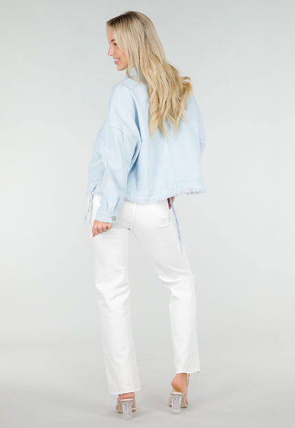 OP=OP.32.S Lichtblauwe Denim Jas met Klepzakken