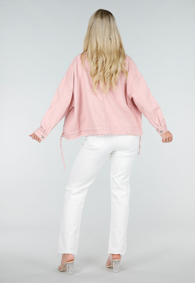 OP=OP.32.S Lichtroze Oversized Spijkerjasje