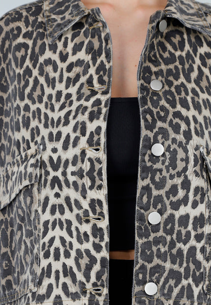OP=OP.32.S Luipaarprint Oversized Spijkerjasje