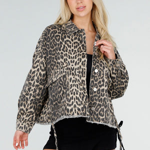 OP=OP.32.S Luipaarprint Oversized Spijkerjasje