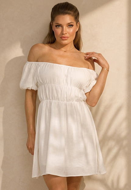 OP=OP.32.S Off-Shoulder Witte Jurk