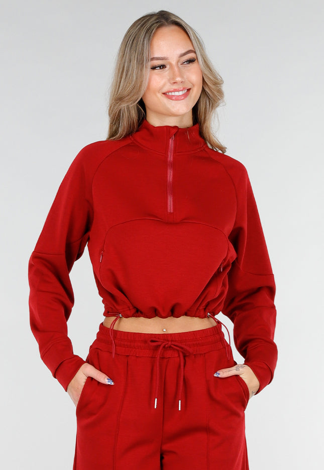 OP=OP.32.S Rode Halve Zip Trui