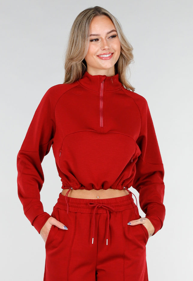 OP=OP.32.S Rode Halve Zip Trui