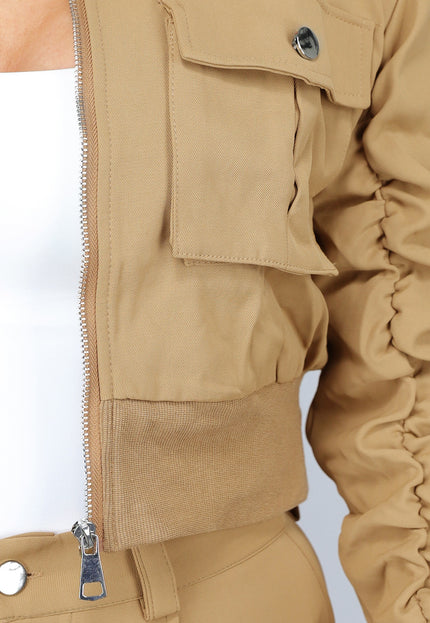 OP=OP.32.S Wide Leg Cargo Set in Camel
