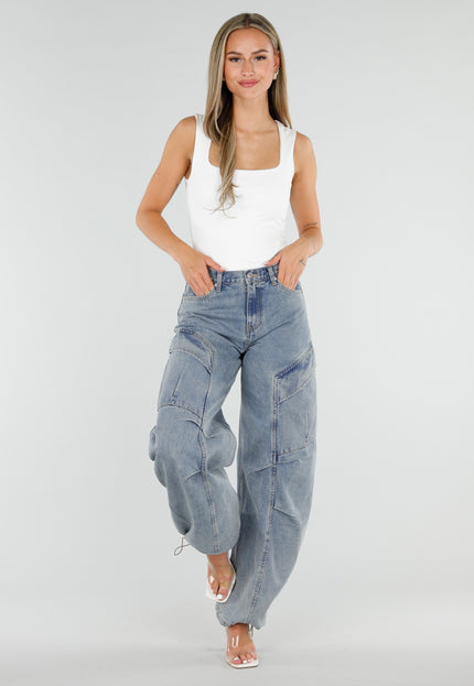 OP=OP.33.NL Lichtblauwe Balloon Jeans met Trekkoord