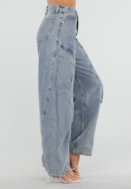 OP=OP.33.NL Lichtblauwe Balloon Jeans met Trekkoord