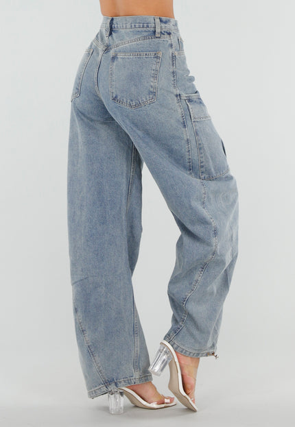 OP=OP.33.NL Lichtblauwe Balloon Jeans met Trekkoord