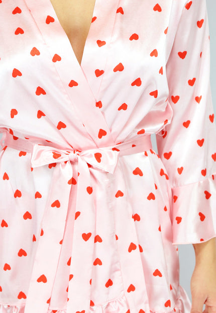 OP=OP.33.NL Lichtroze Valentine Satin Pyjama Set