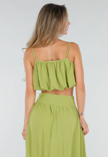 OP=OP.33.NL Olijfgroene Two Piece Set met Maxi Rok