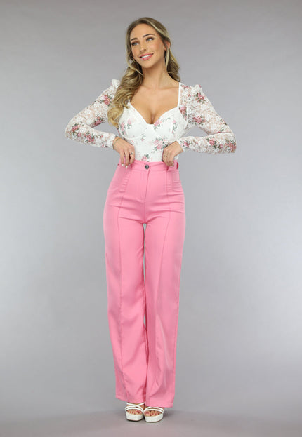 OP=OP.33.NL Witte Kanten Vintage Print Bodysuit