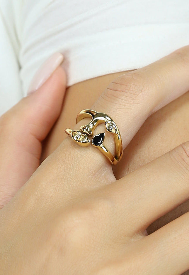 OP=OP.35.NL Gouden Verstelbare Statement Ring