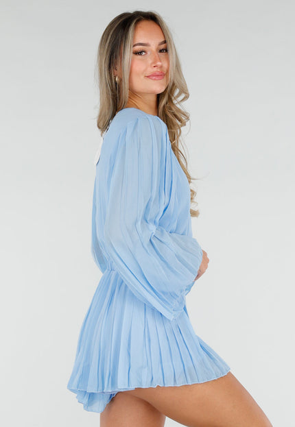 OP=OP.35.NL Lichtblauwe Plissé Playsuit