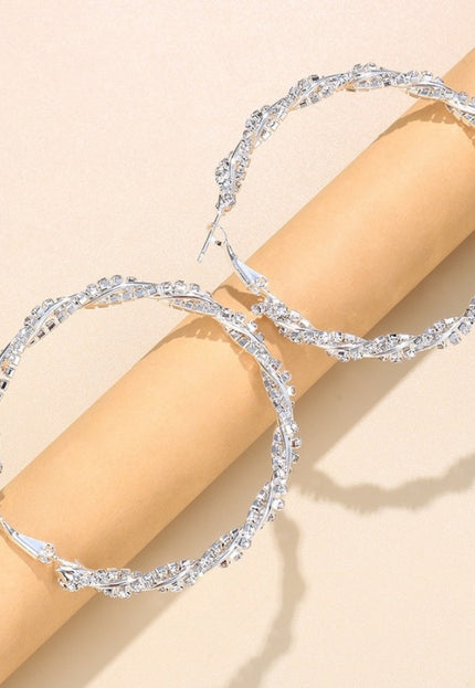 OP=OP.35.NL Zilveren Twist Strass Oorbellen