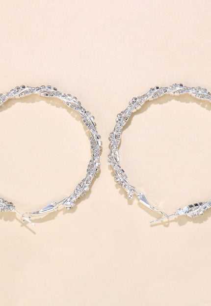 OP=OP.35.NL Zilveren Twist Strass Oorbellen