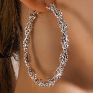 OP=OP.35.NL Zilveren Twist Strass Oorbellen