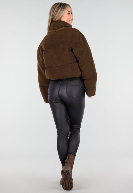 OP=OP.36.NL Bruine Teddy Puffer Jas