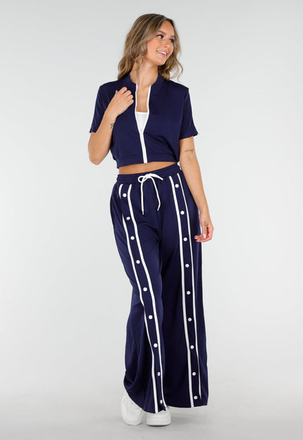 OP=OP.36.NL Donkerblauwe Set met Vestje en Wijde Broek