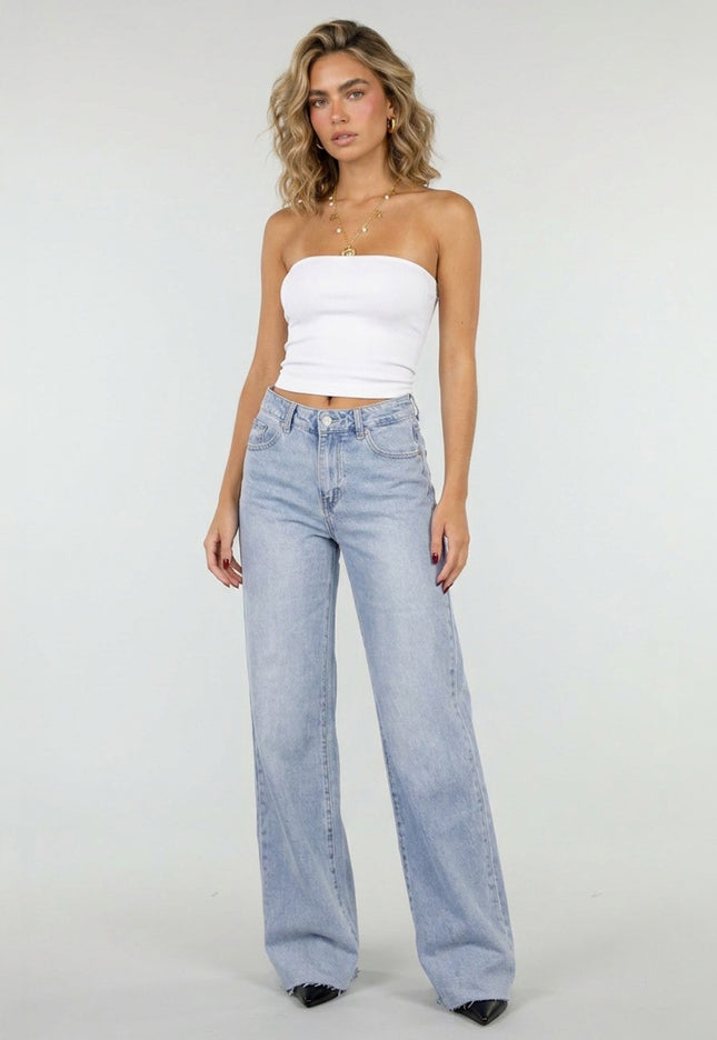 OP=OP.36.NL Lichtblauwe Tall Wide Leg Jeans