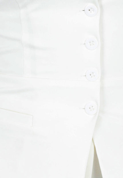 OP=OP.36.NL Offwhite Strapless Gilettop met Knopen