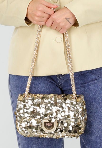 OP=OP.37.NL Gouden Glitter Tas