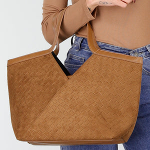 OP=OP.37.NL Woven Suede Shopper