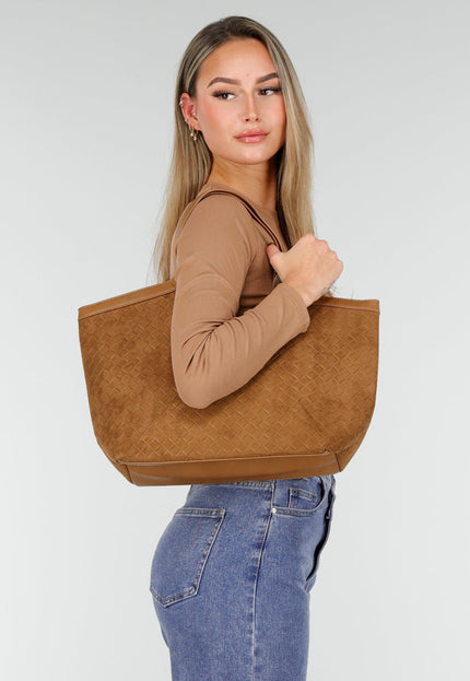 OP=OP.37.NL Woven Suede Shopper
