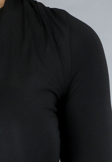 OP=OP.37.S Longsleeve Zwarte Geplooide Top