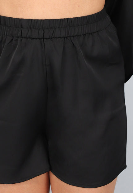 OP=OP.37.S Zwarte Blouse Jurk met Broekje