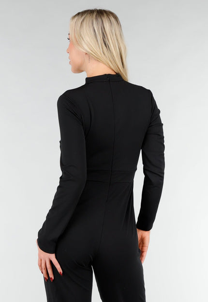 OP=OP.38.S Zwarte Jumpsuit met Vaste Chocker