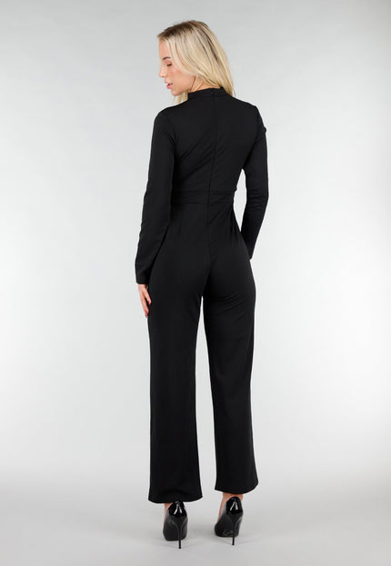 OP=OP.38.S Zwarte Jumpsuit met Vaste Chocker