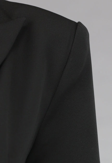 OP=OP.39.NL Zwarte Cut Out Midi Jurk met Blazer Look