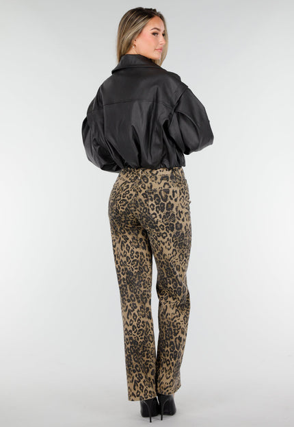 OP=OP.39.NL Zwarte Faux Leer Cropped Jas