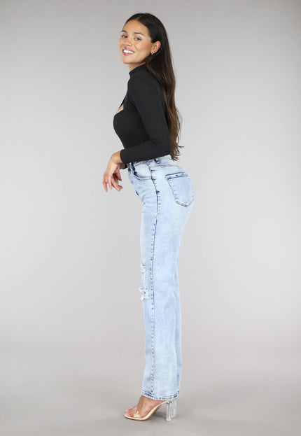 OP=OP.39.NL Zwarte Rib Bodysuit met Uitsnede