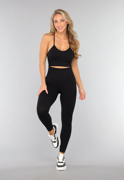 OP=OP.39.NL Zwarte Sportlegging met Scrunch