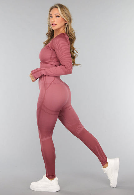 OP=OP! Oudroze Longsleeve Fitness Set met Duimgaten